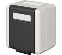 goobay Boîte extérieure montée en surface IP44 avec 2 prises keystone - étanche, pour les pièces extérieures et humides, y compris l’œillet et le support à câble, sans modules 79169