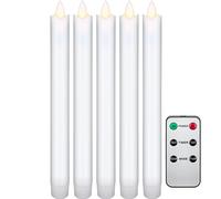 goobay Bougies LED sur tige avec fonction minuterie/Bougies LED avec télécommande/Lumière chaude/Bougies LED en cire véritable flamme vacillante/Bougies électriques, lot de 5 / Blanc 49867