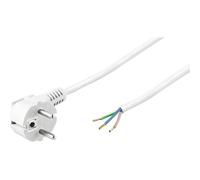 Goobay Câble à Contact De Protection Coudé à Confectionner, 1,5 M, Blanc, Fiche à Contact De Protection (type F, Cee 7/7) Extrémités De Câble Libres, 1.5 M (93977)