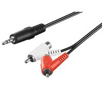 Goobay Câble adaptateur audio, 3,5 mm mâle à RCA mâle/femelle, 1.5 m, noir - jack 3,5 mm mâle (3 broches, stéréo) > 2x RCA mâles (audio gauche/droite)
