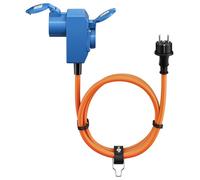 goobay Câble adaptateur CEE pour caravane, 1,5 m, prise avec contact de protection à 90°, prise avec contact de protection avec couvercles de fermeture, câble de camping, camping-car et caravane 76222