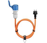 goobay Câble Adaptateur CEE pour Caravane, 5 m, Prise avec Contact de Protection vers Prise CEE avec Couvercle de Fermeture, IP44, câble de Camping, Camping-Car et Caravane 76219