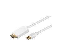 goobay Câble Adaptateur Mini DisplayPort/HDMI 1.2, Doré, Blanc, 2m Longueur de Câble