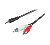 goobay Câble audio mini stéréo-téléphone 3,5 mm (M) pour RCA (M) 50 cm blindé noir