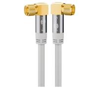 Goobay Câble satellite 70484 – F mâle coudée 90° / F mâle, 75 Ω, blindé 4 fois, 3 m blanc