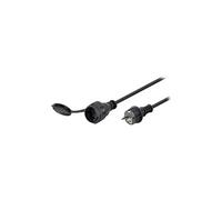 goobay - Câble d'alimentation - CEE 7/4 (R) bouchon de protection pour CEE 7/4 (P) - 230 V - 16 A - 25 m - noir