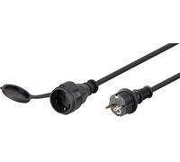 goobay - Câble d'alimentation - CEE 7/4 (R) bouchon de protection pour CEE 7/4 (P) - 230 V - 16 A - 25 m - noir