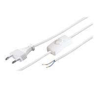 goobay - Câble d'alimentation - Europlug (M) pour fil dénudé - CA 250 V - 2.5 A - 1.5 m - blanc