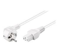 goobay Câble d'alimentation IEC 60320 C15 (P) pour CEE 7-7 (M) incliné CA 250 V 16 A 2 m blanc G