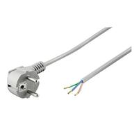 goobay - Câble d'alimentation - power CEE 7/7 (M) incliné pour fil dénudé - 250 V - 2 m - gris