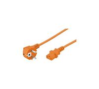 goobay - Câble d'alimentation - power IEC 60320 C13 pour power CEE 7/7 (M) - CA 250 V - 3 m - connecteur à 90 ° - orange