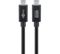 goobay - Câble de charge rapide USB-C USB4 version 2.0, 240 W, 80 Gbit/s, Power Delivery, Thunderbolt 4/3, transfert de données rapide, compatible avec iPhone 15 Pro/Max, MacBook Pro/Air, iPad, 74376