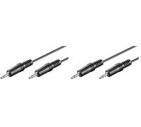 goobay Câble de Connexion Audio AUX, 3.5mm Stéréo, 1.5m Longueur de Câble (Lot de 2)