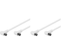 goobay Câble de Connexion Coudé Antennes (80 dB), Double Blindage, 2.5 m Longueur - 67354 (Lot de 2)