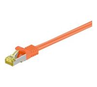 Goobay 91579 RJ45 Câble de Liaison, S/FTP (PiMF), avec CAT 7 Câble en Vrac, Orange, 0.5m Longueur