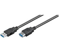 goobay Câble de Rallonge SuperSpeed USB 3.0, Noir, 1.8m Longueur