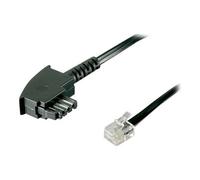 goobay - Câble de téléphone - RJ-11 (P) pour TAE-F (P) - 3 m - noir