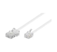 goobay - Câble de téléphone - RJ-11/RJ-14 (M) pour RJ-45 (M) - 3 m - plat - blanc