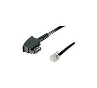 goobay - Câble de téléphone - TAE-F (P) pour RJ-11/RJ-14 (P) - 6 m - plat - noir