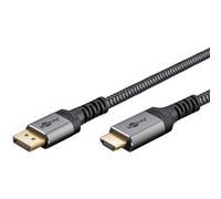 Goobay Câble DisplayPort 65268 vers HDMI 2.0 – 4K 50/60 Hz, 18 Gbit/s, directionnel, gris 1 m