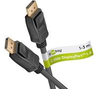 goobay Câble DisplayPort 8 K 2 m/DP 1.4 / pour PC de jeu, ordinateur portable, station d'accueil/câble UHD DP pour écrans 4K @ 120 Hz, 240 Hz/compatible HDR/connecteurs plaqués or / 74778