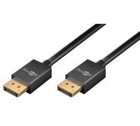 goobay Câble DisplayPort Slim 2 m jusqu'à 8K @ 120 Hz ou 4K @ 240 Hz, 40 Gbit/s, design ultra fin, compatible avec Daisy Chaining, pour écran ou projecteur Noir 77443
