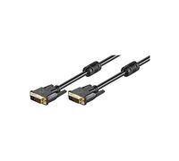 goobay Câble DVI-D Full HD Dual Link, Connecteur DVI-D Dual-Link, Doré, 5m Longueur