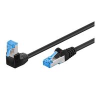 Goobay Câble patch Ethernet Cat6A – Haute vitesse 90° RJ45 mâle PimF surblindé Noir 1 m