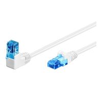 Goobay Câble patch CAT 6A – RJ45 90° U/UTP, Ethernet LAN pour PlayStation/Xbox, Blanc 0,25 m 51534