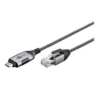 goobay Câble fin USB-C 3.1 vers RJ45 Ethernet CAT 6 Câble adaptateur/Connexion Internet filaire stable avec routeur/commutateur réseau/adaptateur USB vers RJ45 / 1 Gbits / 1 m/Gris / 74401