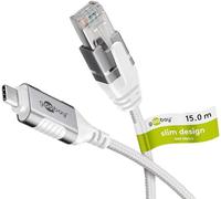 Goobay Câble adaptateur USB‑C 3.1 vers RJ45 Ethernet Cat6 1 Gbits 15 m Blanc 74392