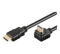 Goobay Câble HDMI(A) vers HDMI(A) 90° - Haute Vitesse avec Ethernet - 2 m Noir