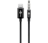 goobay Apple Câble de Connexion Audio Lightning (3,5 mm) 1 m Noir 1 m pour connecter Un iPhone/iPad à Un Appareil Audio Via Une Prise Jack 3,5 mm 66805
