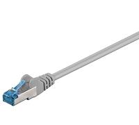 Goobay Câble patch CAT 6a 92684 Câble Ethernet double blindage S-FTP jusqu'à 10000 Mbits, 500 Mhz, câble en cuivre sans halogène, connecteur RJ-45, contacts plaqués or, 0,5 m, gris