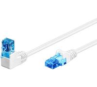 goobay câble patch CAT 6A, connecteur 90 degrés, câble réseau, Ethernet, Playstation, Xbox, câble LAN, DSL, U/UTP, connecteur RJ45, blanc, 10 mètre 51540