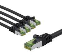 Goobay Câble patch CAT 8.1 certifié GHMT S/FTP PiMF 3 m noir Lot de 5 (69792)