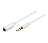 Goobay Câble Rallonge Audio Jack 3,5 mm M / F (4-pin, Stereo) 1,5 m Blanc