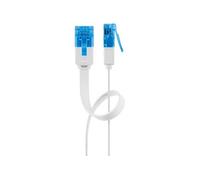 goobay - Câble réseau - RJ-45 (M) pour RJ-45 (M) - 10 m - UTP - CAT 6a - moulé, plat - blanc