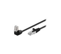 goobay - Câble réseau - RJ-45 (M) pour RJ-45 (M) - 5 m - paire torsadée écrantée (F/UTP) - CAT 5e - moulé, sans crochet, connecteur à 90 ° - noir