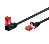 Goobay 51515 Cat 6 Câble de Brassage 90 degrés Mâle réseau Ethernet, PlayStation, Xbox, Câble LAN, DSL, U/UTP, RJ45 Mâle Noir 1 m