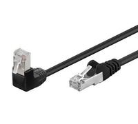 Goobay Câble RJ45 CAT5e avec 1 tête coudée 90° Noir - 1m