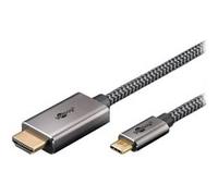 Goobay Câble vidéo 75699 USB Type-C vers HDMI Type A 1 m Noir, Argent