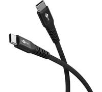 Goobay Câble Textile USB-C¿ Super-Doux avec Connecteurs Métalliques, 0,5 m, noir