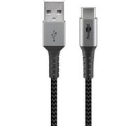 Goobay Câble USB-A > USB-C 49296 – textile résistant, connecteurs métalliques, Gris sidéral 1 m
