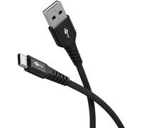 Goobay Câble Textile USB-C¿ vers USB-A Super-Doux avec Connecteurs Métalliques 1m Noir