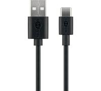 goobay Câble USB 2.0 A/USB C 1,0 m noir, 1 pc.