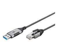 goobay Câble USB A 3.0 vers RJ45 Ethernet CAT 6 Slim/Câble adaptateur/Connexion Internet filaire stable avec routeur/commutateur réseau/Adaptateur USB vers RJ45 / 1 Gbit/s / 3 m / 74396 / Gris