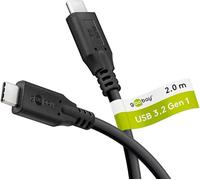 goobay Câble USB-C 3.2 60 W Câble de charge rapide 5 Gbits Transfert de données (PD) / Type C Câble de charge Thunderbolt 3 et 4 / MacBook, iPad, HP, Dell / 2 m / 74728