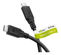 goobay Câble USB C vers USB C, USB 3.2 Gen2, 10 Gbit/s/100 W, câble de données USB type C avec Power Delivery PD, charge rapide pour téléphones portables, tablettes, station d'accueil, 0,5 m, 74199