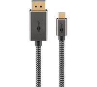 Goobay 75707 câble vidéo et adaptateur 1 m USB Type-C DisplayPort Noir et Argent